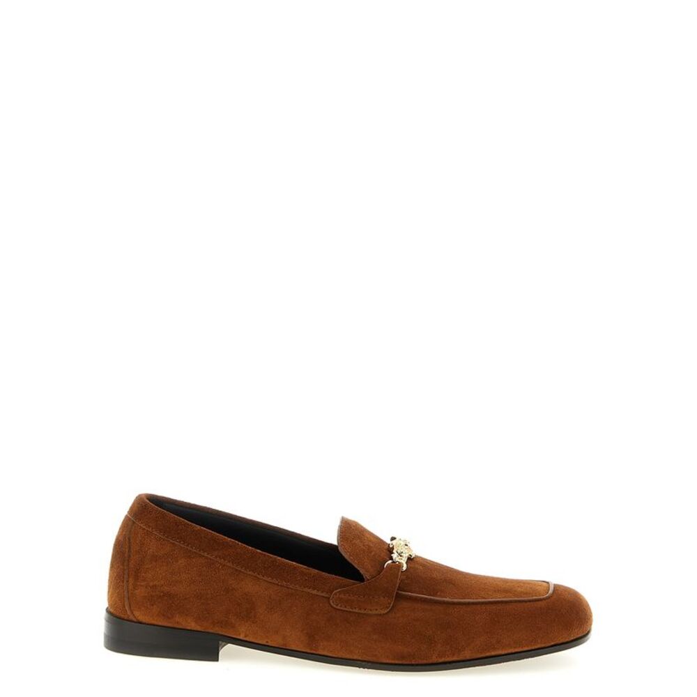 Versace Brown Calfskin Slip-On Women's Loafers